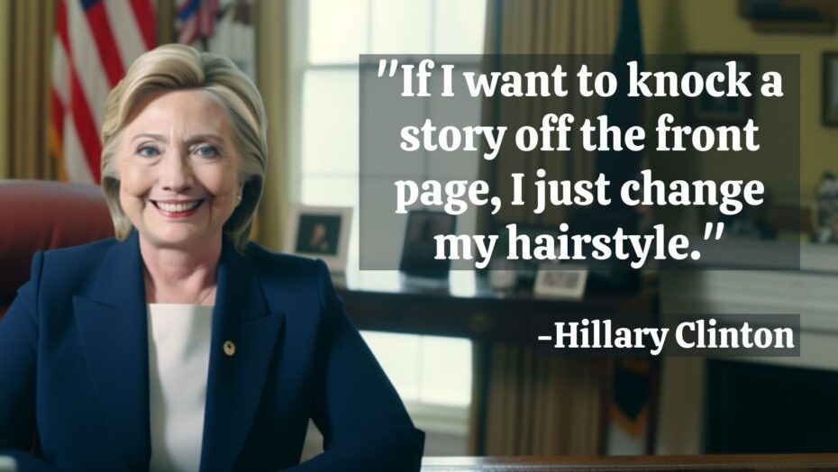 Hillary Clinton Quote If I Want To Knock A Story Off The Front Page I Just Change My Hairstyle