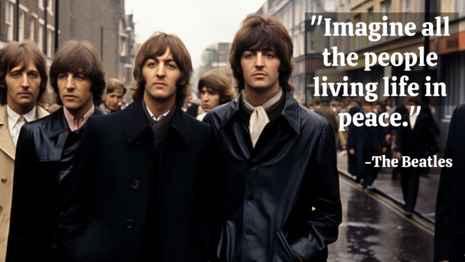 The Beatles Quote Imagine All The People Living