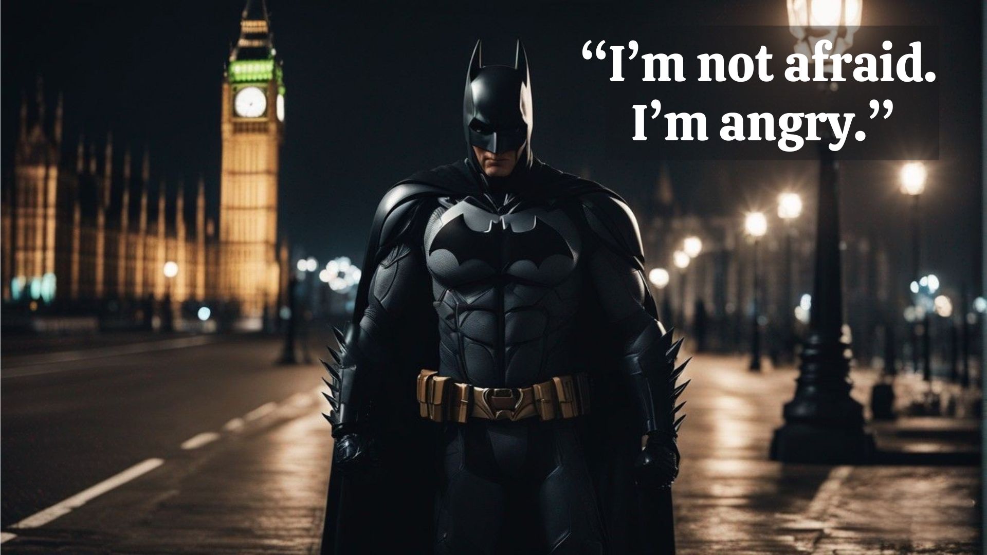 Batman Quote - I'm not afraid. I'm angry.