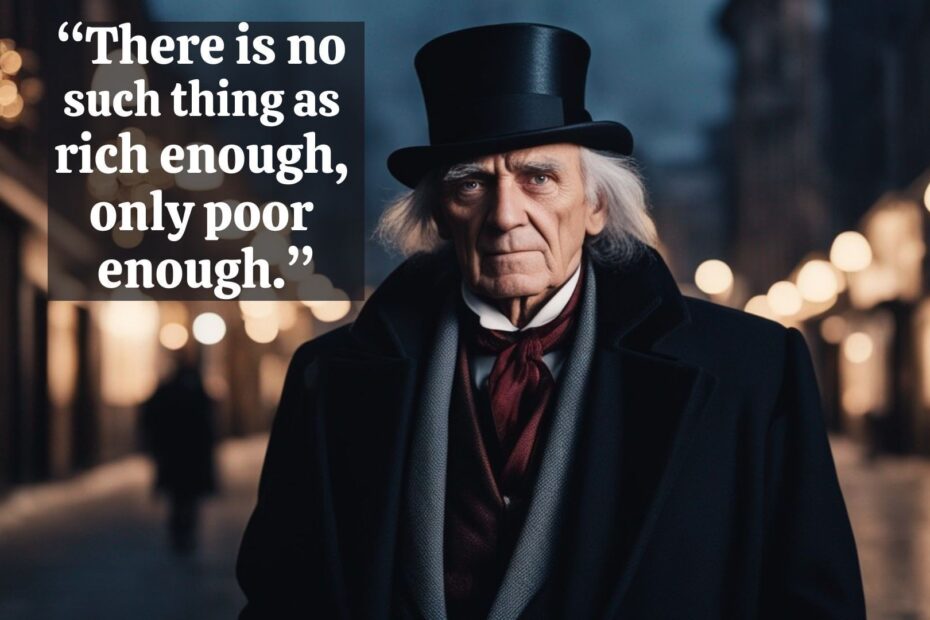 Ebenezer Scrooge - “There is no such thing as rich enough, only poor enough.”